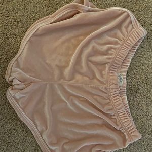 brandy melville pink velvet lounge shorts